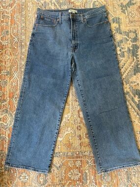 Madewell Wide Leg Crop Jeans in Medium Blue